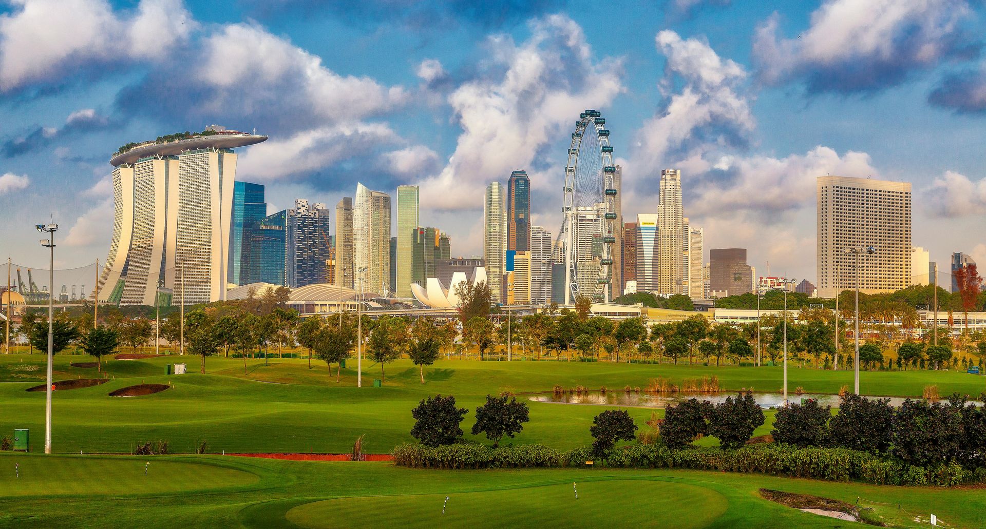 Golf course with Marina Bay Sands